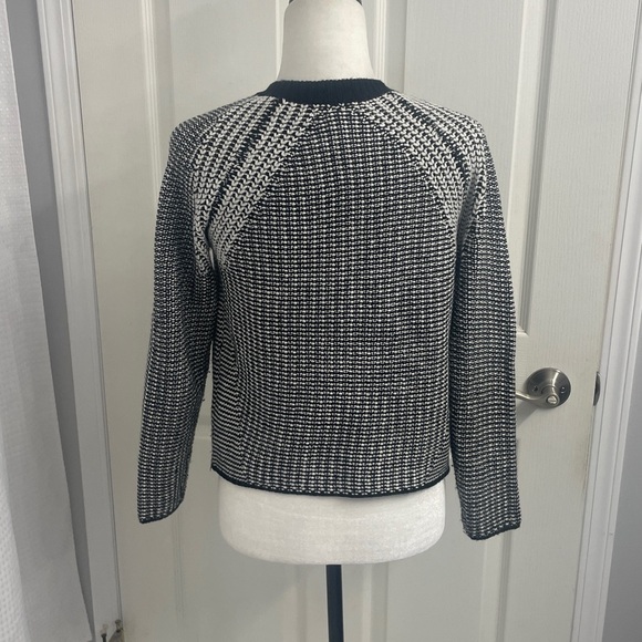 Papillon Knit Asymmetric Zip Cropped Cardigan Sweater Sz S - Picture 3 of 9